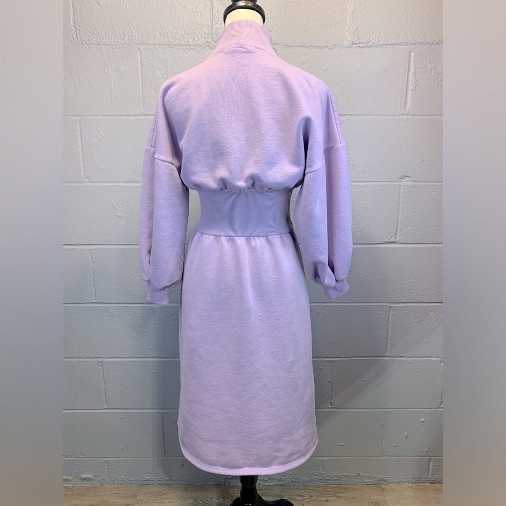 Zara Lavender/Lilac Plush Midi Cotton Dress Women's Size‎ Medium - Picture 5 of 7